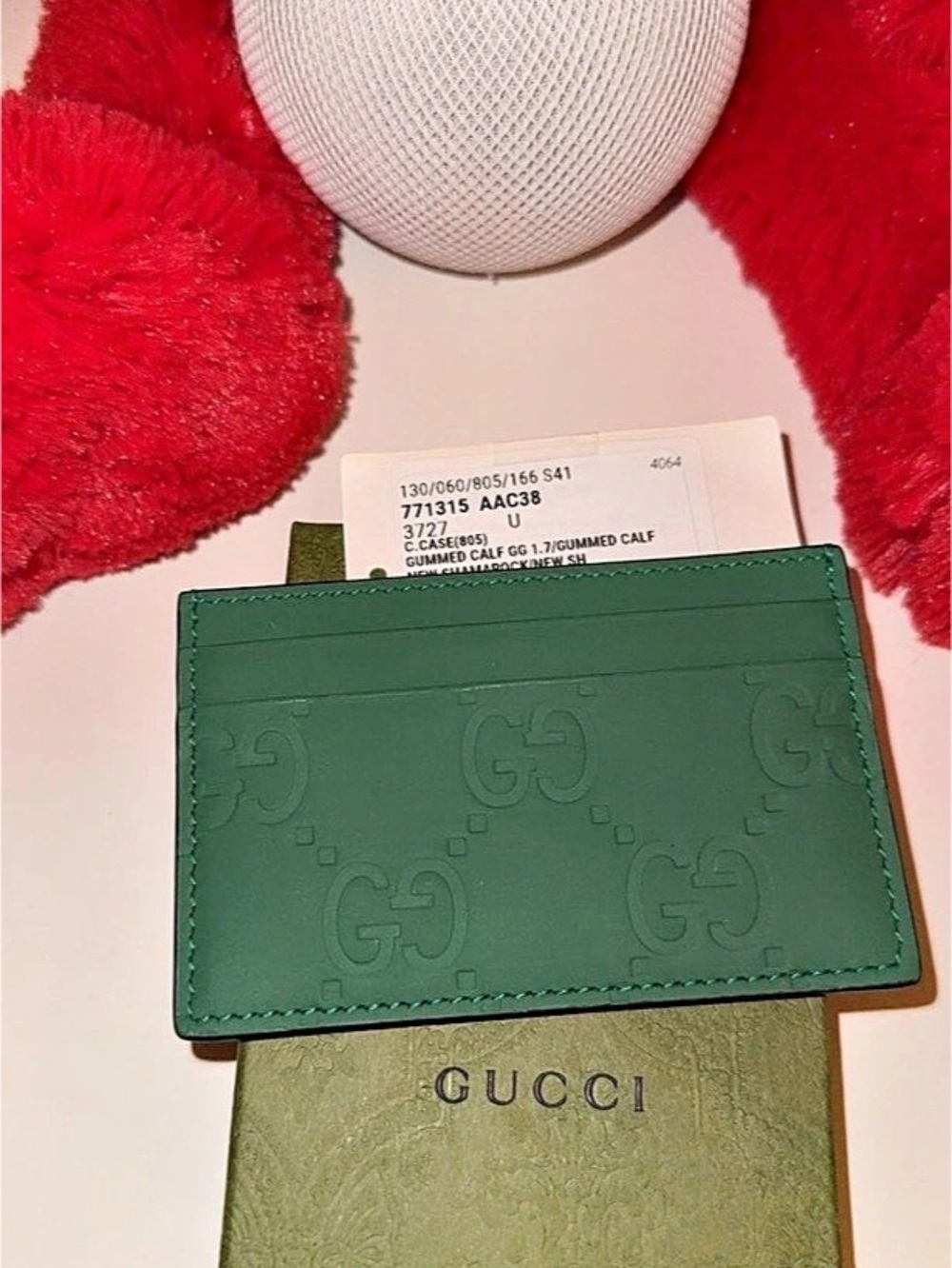 Gucci GG Rubber Effect Card Case Green